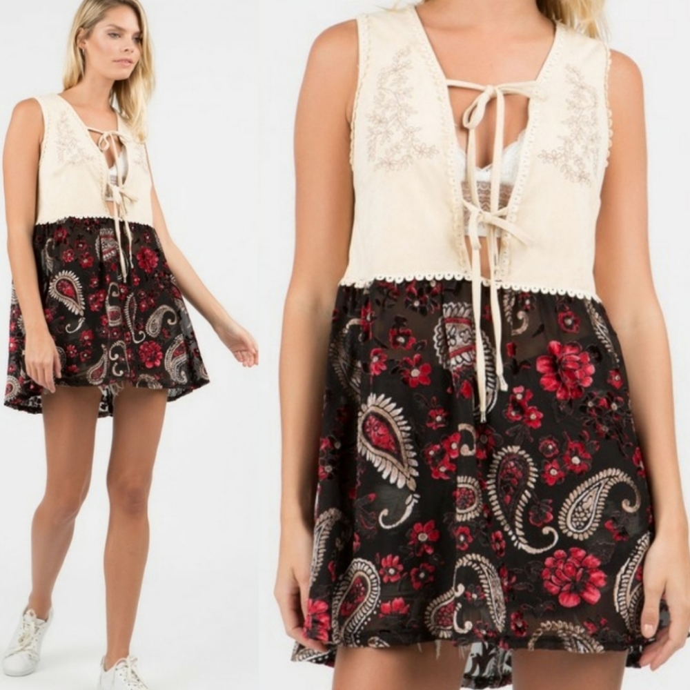 INEZ Suede Velvet Sleeveless Top